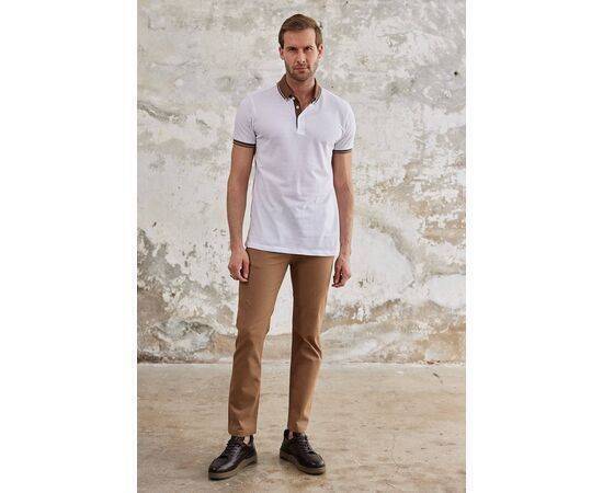 Polo Collar Short Sleeve T-Shirt with Collar Button Fastening