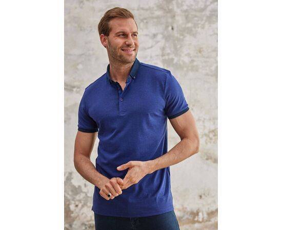 Polo Collar Short Sleeve T-Shirt with Collar Button Fastening