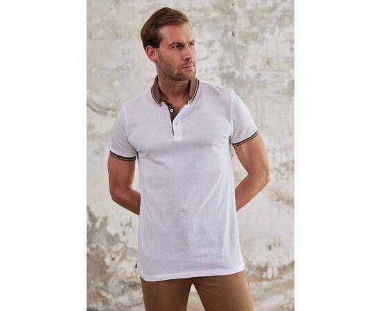 Polo Collar Short Sleeve T-Shirt with Collar Button Fastening