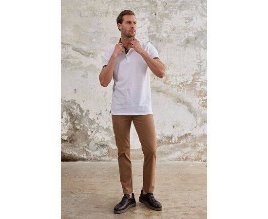 Polo Collar Short Sleeve T-Shirt with Collar Button Fastening