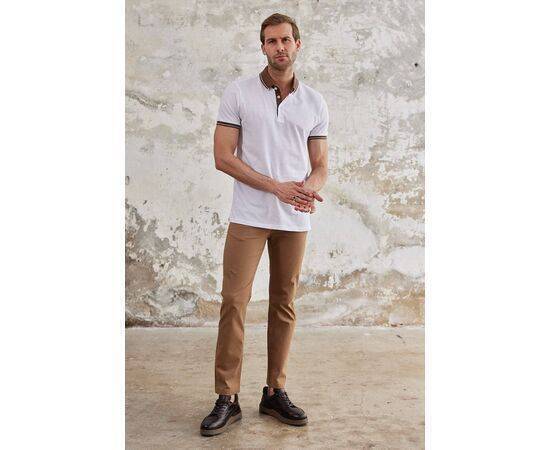 Polo Collar Short Sleeve T-Shirt with Collar Button Fastening