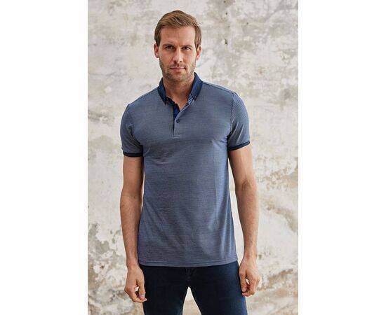 Polo Collar Short Sleeve T-Shirt with Collar Button Fastening