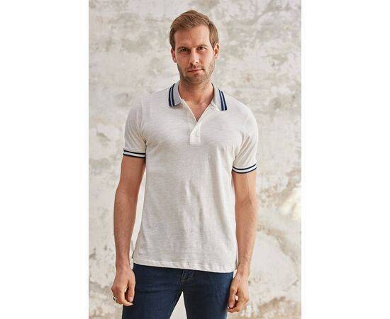 Striped Polo Neck Short Sleeve T-Shirt