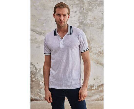 Striped Polo Neck Short Sleeve T-Shirt