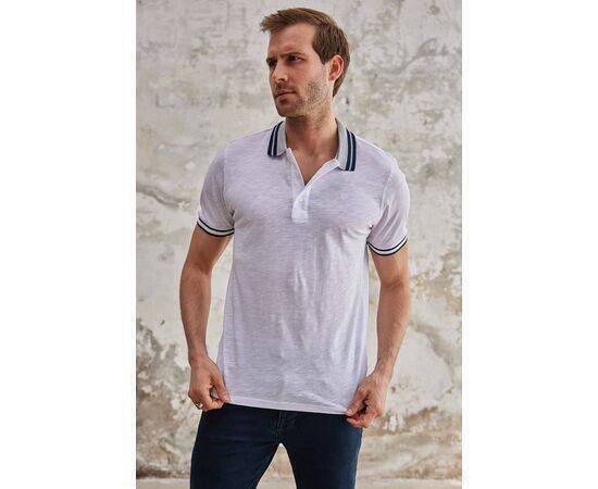 Striped Polo Neck Short Sleeve T-Shirt