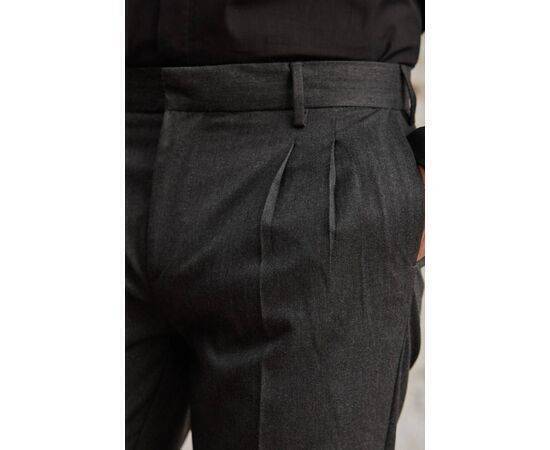 Double Pleated Side Trousers with Pockets