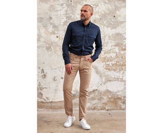 Gabardine Collar Long Sleeve Shirt with Pockets