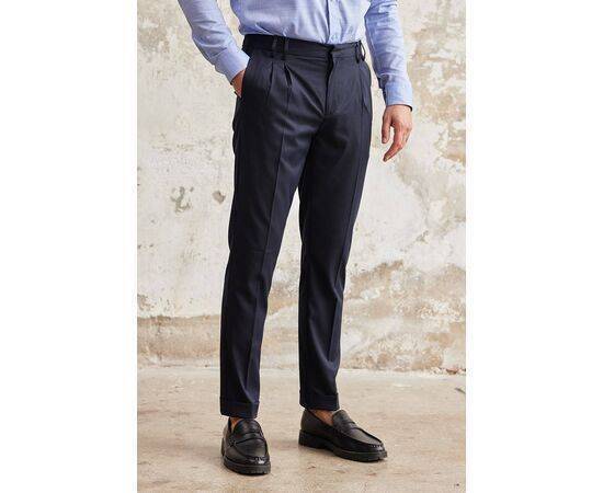 Double Pleated Side Trousers with Pockets