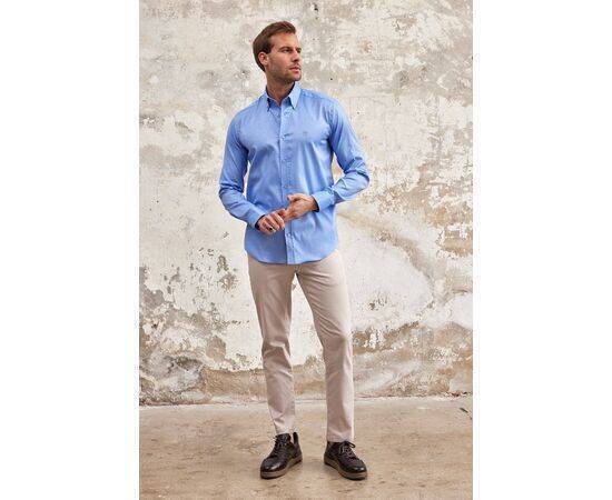 Classic Fit Long Sleeve Buttoned Collar Cotton Shirt