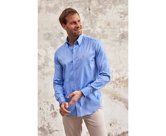 Classic Fit Long Sleeve Buttoned Collar Cotton Shirt