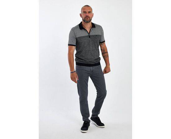 Zippered Polo Neck Short Sleeve T-shirt