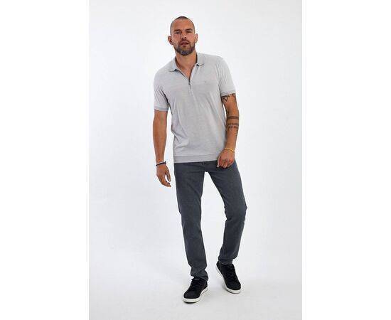 Zippered Polo Neck Short Sleeve T-shirt