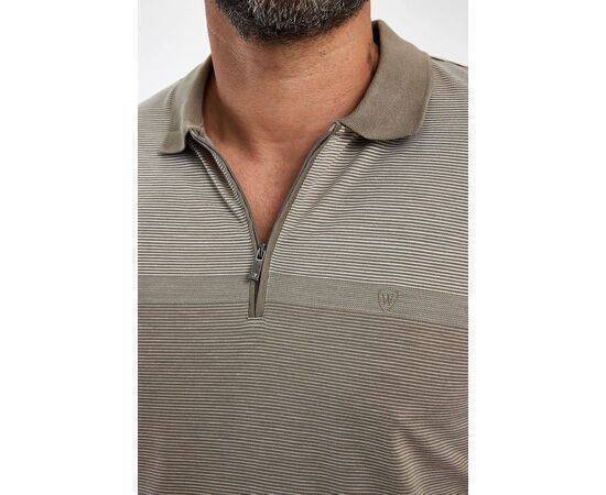 Zippered Polo Neck Short Sleeve T-shirt