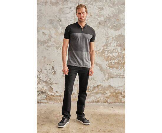 Zippered Polo Neck Short Sleeve T-Shirt