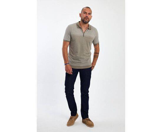 Zippered Polo Neck Short Sleeve T-shirt