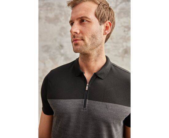 Zippered Polo Neck Short Sleeve T-Shirt