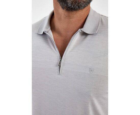 Zippered Polo Neck Short Sleeve T-shirt