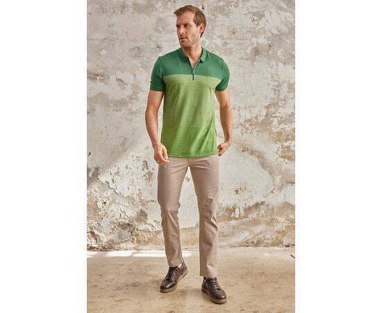 Zippered Polo Neck Short Sleeve T-Shirt