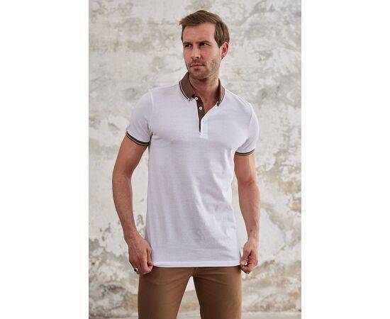 Polo Collar Short Sleeve T-Shirt with Collar Button Fastening