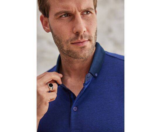 Polo Collar Short Sleeve T-Shirt with Collar Button Fastening