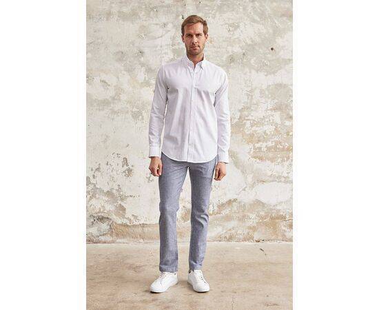 Linen Look Collar Buttoned Classic Fit Long Sleeve Shirt