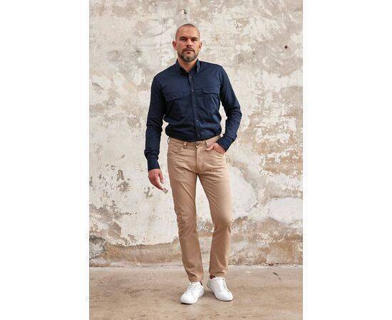 Gabardine Collar Long Sleeve Shirt with Pockets