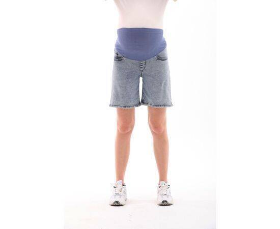 Maternity Flexible Abdominal Band Adjustable Waist Mom Fit Shorts Blue Snow