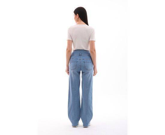 Maternity Flexible Belly Banded Adjustable Waist Wide Leg Jeans Blue