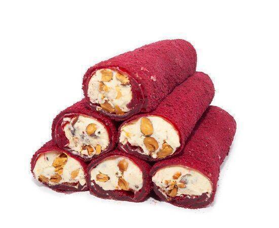 Mevlana  - Bazaar Cherry Velvet Wrapped Turkish Delight 1000 Gr