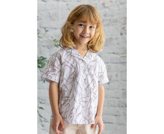 Leaf Patterned Woven Shirt for Boys