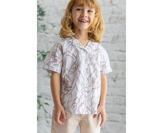 Leaf Patterned Woven Shirt for Boys