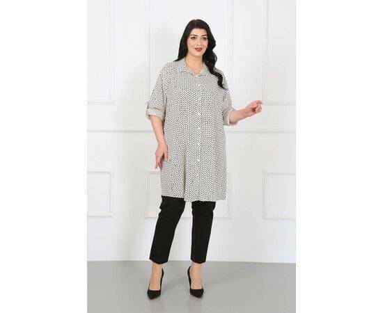 Women's Patterned Cotton Viscose Plus Size Tunic