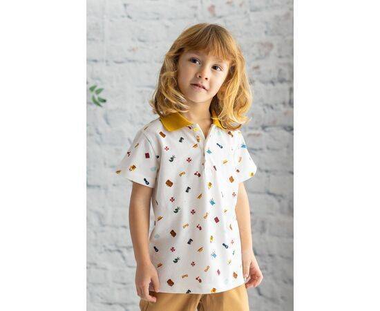 Patterned Polo Collar T-Shirt for Boys