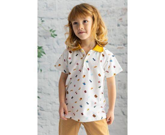 Patterned Polo Collar T-Shirt for Boys