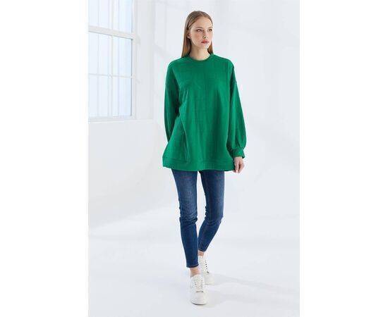 Square Pattern Sweat with Pleat Detail