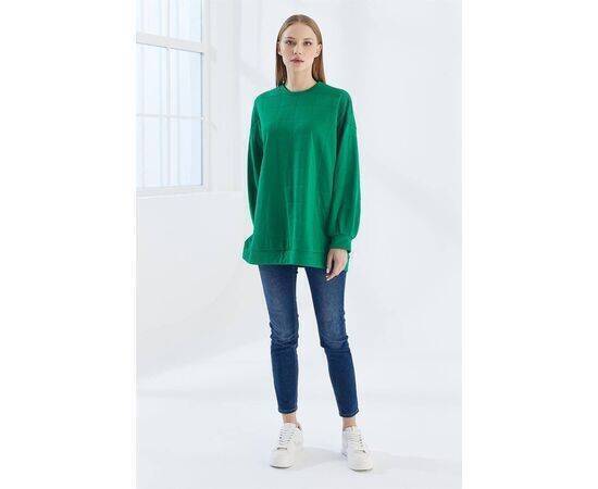 Square Pattern Sweat with Pleat Detail