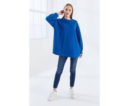 Pile Detaylı Kare Desen Sweat