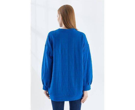 Square Pattern Sweat with Pleat Detail