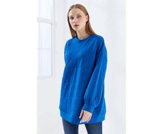 Square Pattern Sweat with Pleat Detail