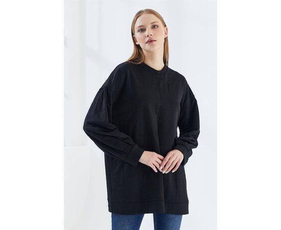 Square Pattern Sweat with Pleat Detail