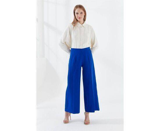 Wide Leg Trousers with Side Zipper