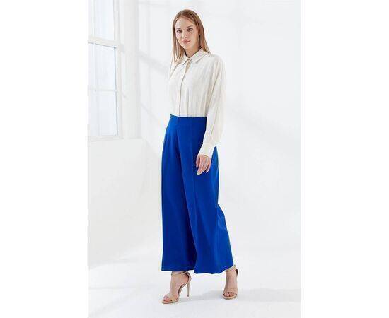 Wide Leg Trousers with Side Zipper