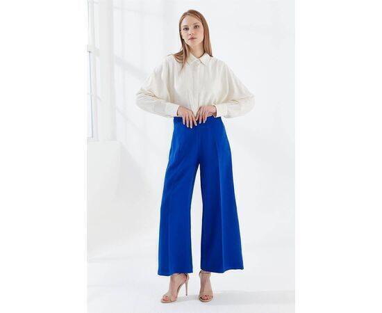 Wide Leg Trousers with Side Zipper